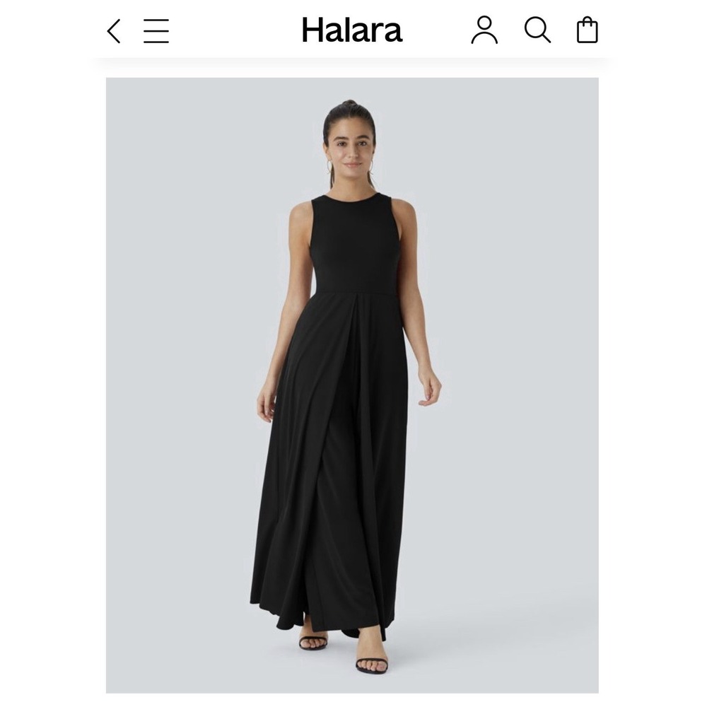 New Halara Breezeful Zipper Sleeveless Pocket Contrast Quick Dry Jumpsuit 1X